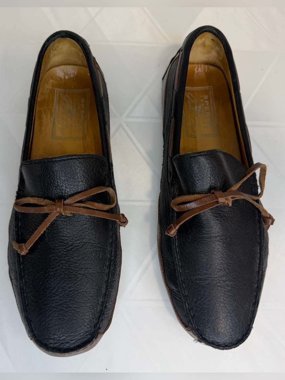 SPERRY MENS SHOES GOLD CUP DRIVERS LOAFER BLACK / BROWN SIZE 8 M